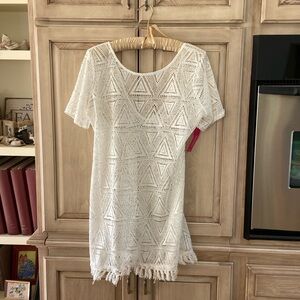 Xhilaration swim cover up nwt sz L ecru